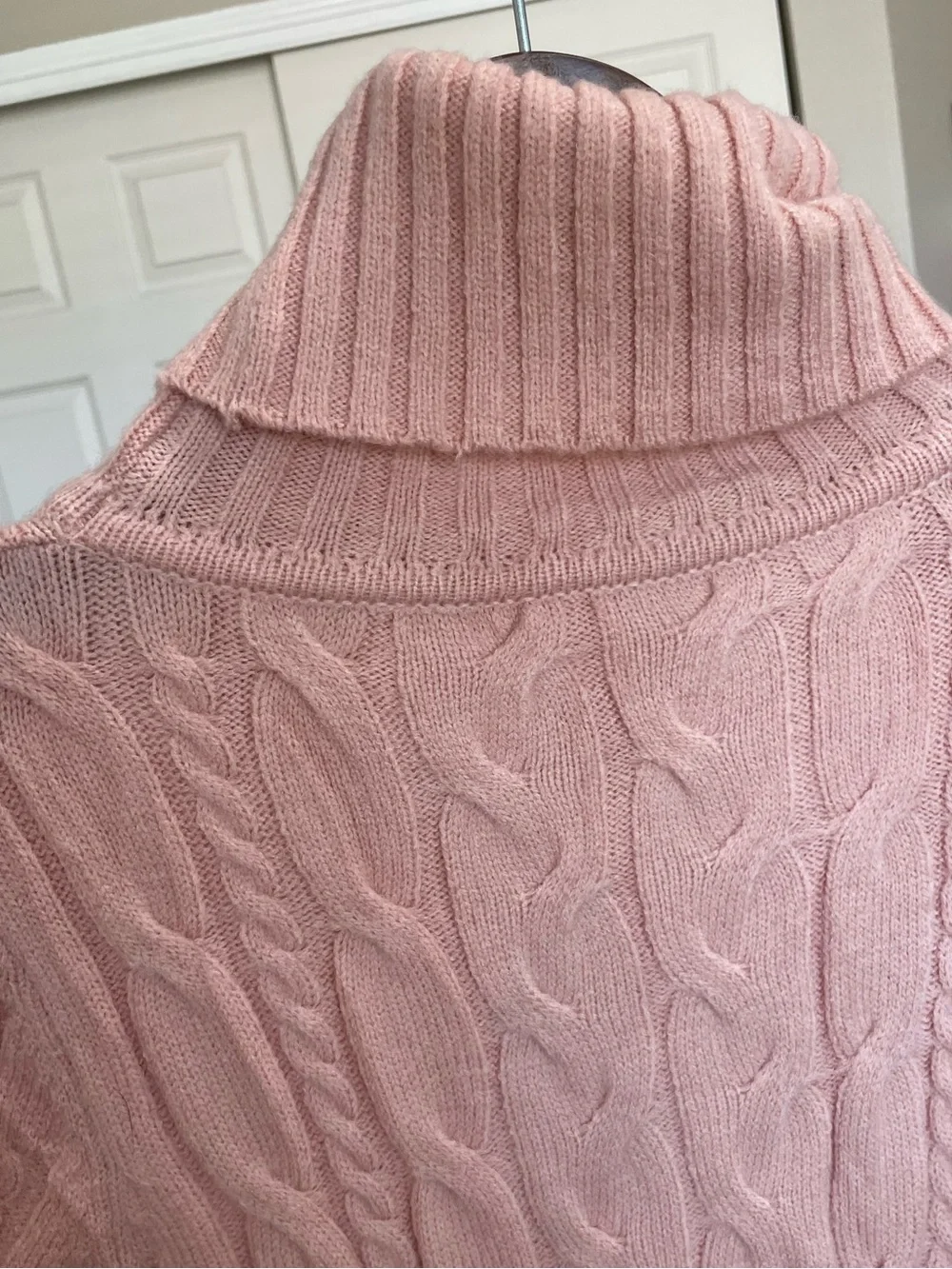 NWOT Women's Cable Knit Turtleneck Sweater Dress - Pink